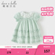 戴維貝拉（DAVE＆BELLA）新款童裙洋氣女童連衣裙兒童夏天泡泡袖裙子女寶寶公主裙 薄荷綠【現貨】 110 cm（建議身高100-110cm）