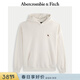 Abercrombie & Fitch小麋鹿圖案美式復古保暖抓絨套頭連帽衛衣25秋冬男裝122-5536 白色 M (180/100A)