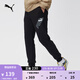 彪馬（PUMA）寬松黑色印花運動(dòng)長(cháng)褲男子新款春季休閑針織褲681272 黑色-01 M (175/74A)