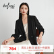 伊芙麗（eifini）朱珠代言【高智衣櫥】醋酸高級感百搭職業(yè)黑色西裝女外套女 黑色 M