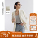 朗姿白色西服外套休閑2025年夏季新款氣質(zhì)高級感西裝女正裝職業(yè)裝 米白色 M