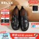 百麗（Belle）黑桃便士樂(lè )福鞋女2026春季新款商場(chǎng)英倫風(fēng)牛皮小皮鞋F6R1DAM6預售 黑色 37