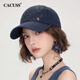 CACUSS棒球帽子女春夏刺繡鴨舌帽學(xué)院風(fēng)減齡純棉軟頂時(shí)尚遮陽(yáng)帽女 藏時(shí)