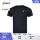 亞瑟士ASICS運動(dòng)T恤男子跑步短袖透氣舒適運動(dòng)上衣 2011D202-400 黑色 M