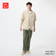 優(yōu)衣庫男裝麻混紡舒適九分褲/休閑褲寬松版型26春夏新款482258 56 橄欖色 S