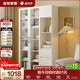 全友家居帶門(mén)書(shū)柜客廳陽(yáng)臺家具落地儲物置物玻璃柜子手辦展示柜靠墻 象牙白|三門(mén)書(shū)柜 雙色可選+大容量?jì)ξ?環(huán)保材料