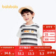 巴拉巴拉男童短袖T恤夏條紋上衣印花假兩件201224117116