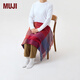 MUJI 可當作毛毯使用的 綿羊毛披巾 圍巾 圍脖 披肩 保暖25年冬季 50*200cm 紅紫色格紋