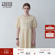 Teenie Weenie小熊女裝夏裝寬松休閑風(fēng)時(shí)尚娃娃領(lǐng)連衣裙泡泡袖裙子 淺卡其色 M
