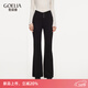 歌莉婭【收腹提臀】微喇神褲女春季2026新款高腰黑色長(cháng)褲1F1L1I010 00B黑色 28