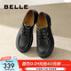 百麗（Belle）氣質(zhì)通勤牛津鞋女商場(chǎng)款舒適羊皮平跟單鞋小皮鞋A7G1DAM4 黑色 35 (225mm)