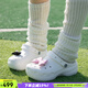 crocs經(jīng)典卡駱馳洞洞鞋女鞋秋冬云朵暖棉Clog運動(dòng)休閑加絨拖鞋207938 207938-100/白色無(wú)智必星 37 -38