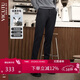 威可多（VICUTU）男士休閑舒適修身長(cháng)褲男VRW20320770 黑灰 185/96A 