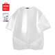 名創(chuàng  )優(yōu)品（MINISO）基礎款logo笑臉短袖男夏季簡(jiǎn)約百搭純棉圓領(lǐng)男生大碼寬松休閑T恤 白色(純色) 2XL /185(體重160-180斤)
