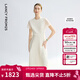 朗姿【蘭亭敘】真絲提花長(cháng)裙氣質(zhì)設計2025年夏季新款高級感連衣裙 米白色 M