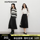 紅袖黑色百褶半身裙春季2025新款女裝顯瘦通勤氣質(zhì)立體A字中腰長(cháng)裙子 黑050 L