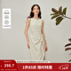 茵曼（INMAN）法式波點(diǎn)褶皺收腰無(wú)袖連衣裙2026春季女裝新款顯瘦背心裙子  淺米杏 M