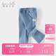 戴維貝拉【商場(chǎng)同款】?jì)和Ｗ醒澴哟貉b女童彈力微喇長(cháng)褲