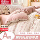 南極人水洗棉床上四件套家用雙層紗床單被套床笠宿舍單人三件套床上用品 白薇【舒適柔軟 親膚裸睡】 2.0m 床單款 四件套-被套200*230cm
