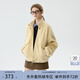 范思藍恩溫柔韓版廓形立領(lǐng)夾克外套女2024秋冬新款加厚外套14714 米黃色 S