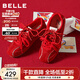 百麗（Belle）馬年系列周雨彤同款跳跳糖德訓鞋26春保暖運動(dòng)休閑鞋B2432AM6 紅色【周雨彤同款跳跳糖】 37