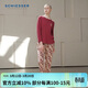 舒雅（Schiesser）女士圓領(lǐng)棉莫代爾印花睡衣長(cháng)袖長(cháng)褲家居服套裝 車(chē)厘子 XL