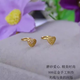 薈幽蘭新款999足金小耳釘桃心耳針黃金養耳環(huán)彎鉤耳飾女生款情人節禮物 約0.21g 【單只*彎鉤】鏤空小桃心約0.21g