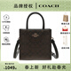 蔻馳（COACH）女包 MINI CALLY單肩手提包托特包琴譜包風(fēng)琴包 胡桃木配黑色CBQ34IMXAQ