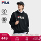 FILA 斐樂(lè )情侶款男女連帽衛衣冬季新款休閑寬松加絨保暖長(cháng)袖上衣 【常規款】正黑色-BK L 175/96A/L