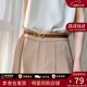 viney百搭女士牛皮皮帶免打孔簡(jiǎn)約時(shí)尚高級優(yōu)雅褲帶飾品長(cháng)裙細腰帶裝飾 【棕色】實(shí)用輕奢休閑懶人調節神器