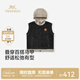英氏（YEEHOO）【商場(chǎng)同款】馬甲男童假兩件連帽馬甲春夏新款背心外套帥氣 黑牛仔 110 cm