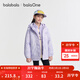 巴拉巴拉童裝兒童棉服女童外套兩件套秋冬裝防潑水衣服保暖棉衣甜 白紫色調00317 140