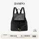 半坡飾族（bampo）如愿背包 頭層牛皮背包女旅游2025新款大容量雙肩包38禮物 墨碳黑