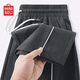 名創(chuàng  )優(yōu)品（MINISO）美式潮牌撞色拼接抽繩松緊春夏款青少年直筒褲子男寬松闊腿休閑褲 深灰(純色) L /175(體重120-140斤)