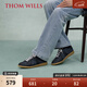 THOM WILLS德訓鞋男款真皮拼接牛仔布運動(dòng)鞋復古休閑板鞋秋冬季舒適休閑鞋 深藍色G785 41 /7.5碼