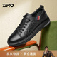 零度Zero板鞋男2026春季新款羊皮內里經(jīng)典款百搭西裝小白鞋男 黑色 41