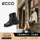 愛(ài)步（ECCO）靴子女 黑色厚底增高中筒套筒牛皮女靴 蹤跡220743 黑色22074301001 38