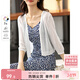 尚都比拉夏季針織衫女薄款開(kāi)衫外套v領(lǐng)七分袖外搭空調衫 白色 均碼 