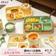摩登主婦減脂分格餐盤(pán)減脂月子餐具一人食學(xué)生早餐盤(pán)兒童陶瓷快餐盤(pán)子 米白五格陶瓷餐盤(pán)