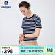 Navigare意大利小帆船短袖T恤女夏季純棉條紋體恤衫時(shí)尚顯瘦圓領(lǐng)百搭汗衫 海軍藍/白 L