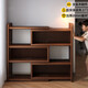 小匠材書(shū)架實(shí)木書(shū)柜可伸縮一體矮書(shū)柜家用靠墻轉角置物柜胡桃色三層80