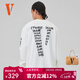 VLONE【重磅新品】涂鴉大logo印花純棉男女同款長(cháng)袖寬松美式潮流T恤 VLLT24002白黑 L