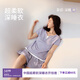 靜韻【深睡衣70】超柔軟涼感睡衣女夏短袖假兩件軟棉棉家居服可外穿 【短褲款】女-草紫 S
