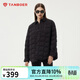 坦博爾羽絨服女輕薄襯衫翻領(lǐng)寬松大廓形時(shí)尚保暖外套330270Z 黑色 160