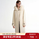獨束女裝【落日雪山】狐貍毛領(lǐng)牛角扣雙面呢大衣2025冬季新品 燕麥米 L （尺碼2）