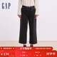 蓋璞Gap女裝秋季款純棉經(jīng)典直筒牛仔褲水洗寬松百搭休閑九分褲638509 水洗黑 170/70A(28) 亞洲尺碼