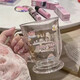 斐月伽可愛(ài)卡通玻璃杯大容量水杯2026新款女杯子辦公室家用牛奶杯奶茶杯 蛋糕小熊玻璃杯