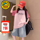 G.duck童裝女童夏裝套裝兒童衣服中大童短袖T恤短褲兩件套6-9女孩休閑裝 粉T【單件】 150 尺碼11~12歲【140-150cm】cm