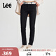 Lee433修身高腰窄腳磨毛黑色牛仔褲潮LWB100433100