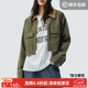 馬登巴恩風(fēng)撞色獵裝夾克秋季美式復古工裝翻領(lǐng)外套全棉帆布女裝上衣 霧凇綠 （寬松版型） L